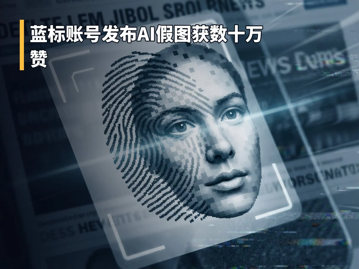 蓝标账号发布AI假图获数十万赞