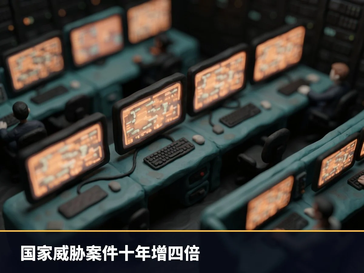 国家威胁案件十年增四倍