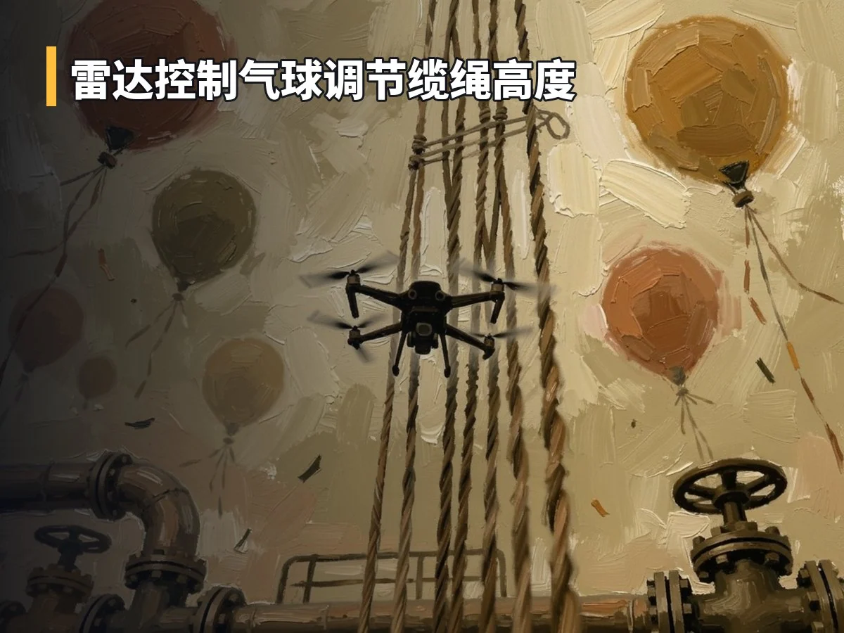 雷达控制气球调节缆绳高度