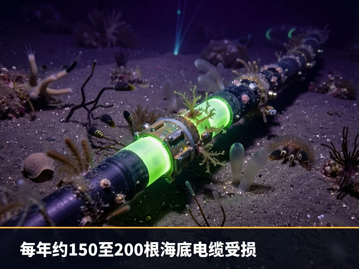每年约150至200根海底电缆受损