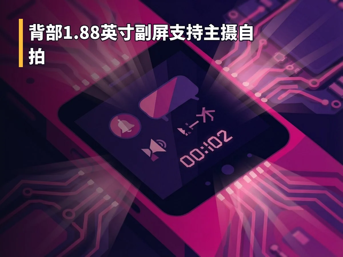 背部1.88英寸副屏支持主摄自拍