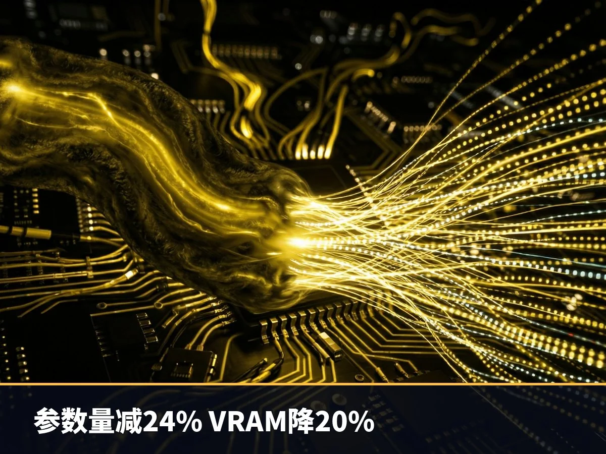 参数量减24% VRAM降20%