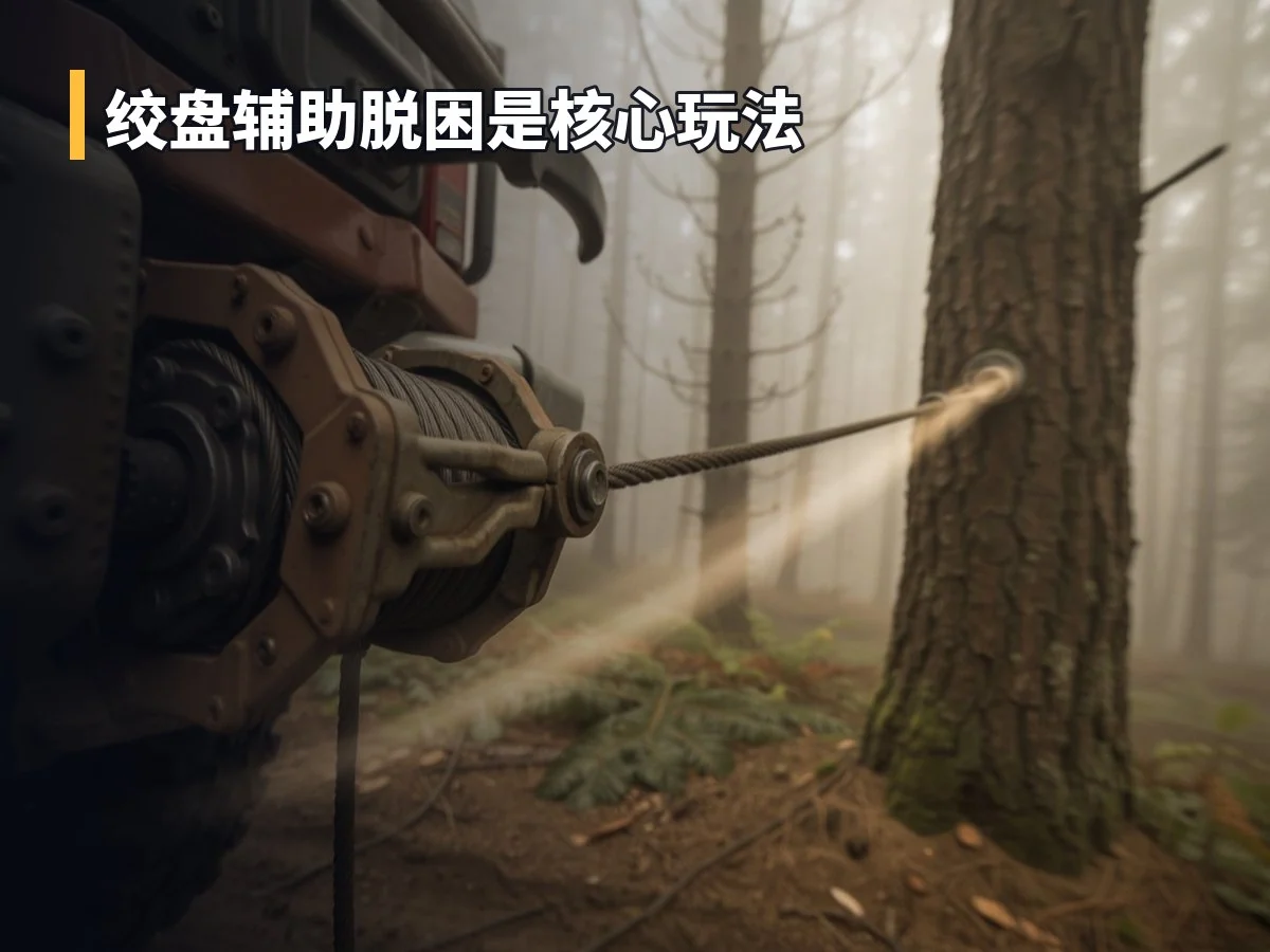 绞盘辅助脱困是核心玩法