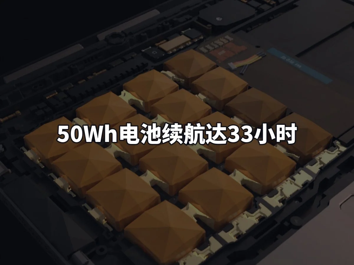 50Wh电池续航达33小时