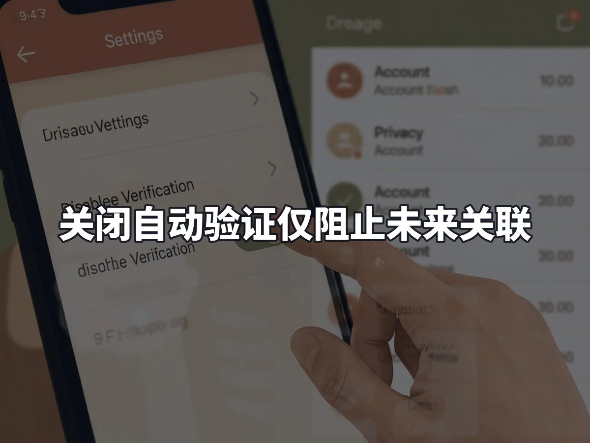 关闭自动验证仅阻止未来关联