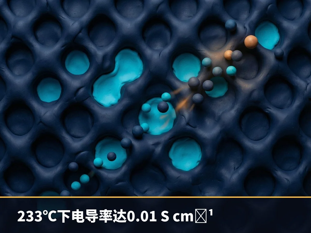 233℃下电导率达0.01 S cm⁻¹