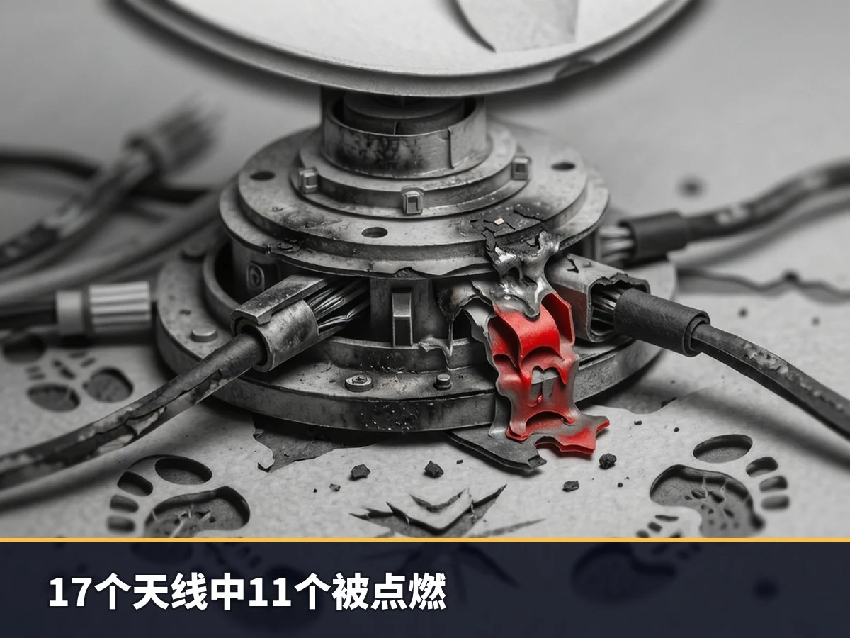 17个天线中11个被点燃