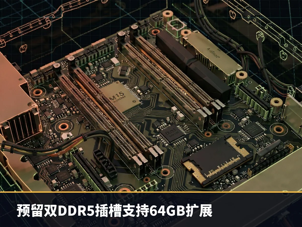 预留双DDR5插槽支持64GB扩展