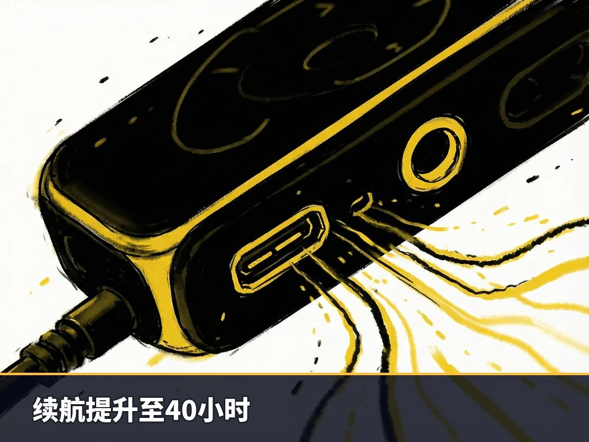 续航提升至40小时