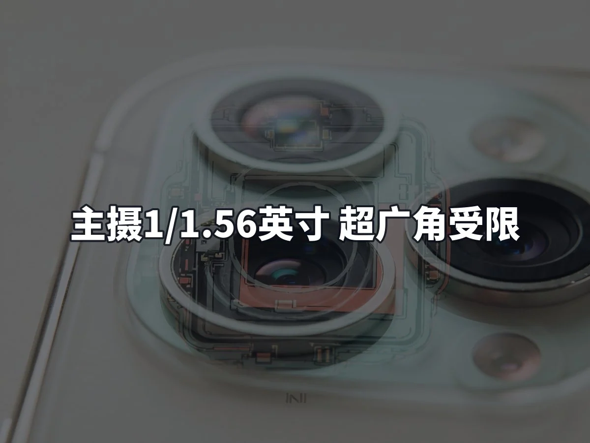 主摄1/1.56英寸 超广角受限