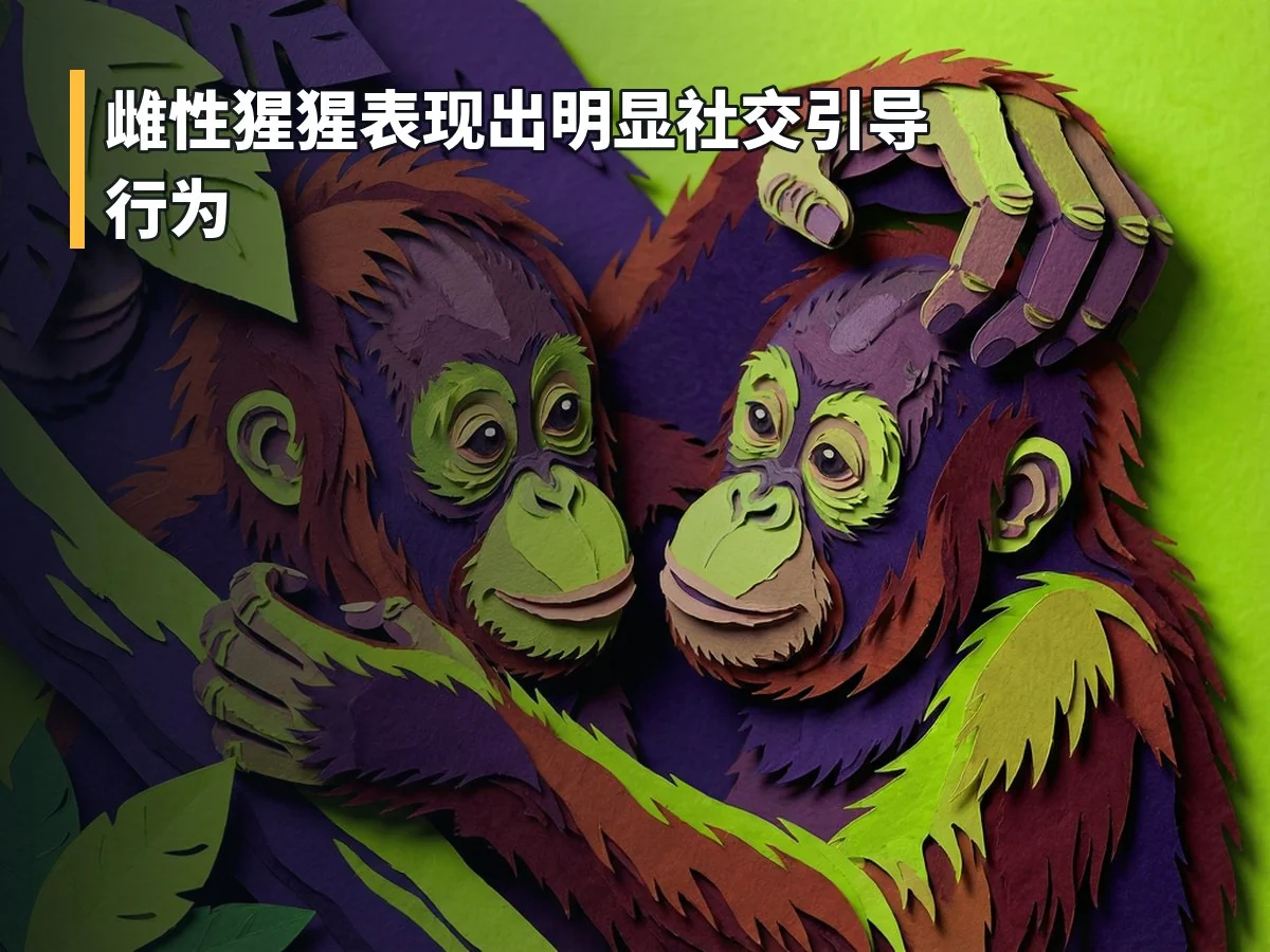 雌性猩猩表现出明显社交引导行为