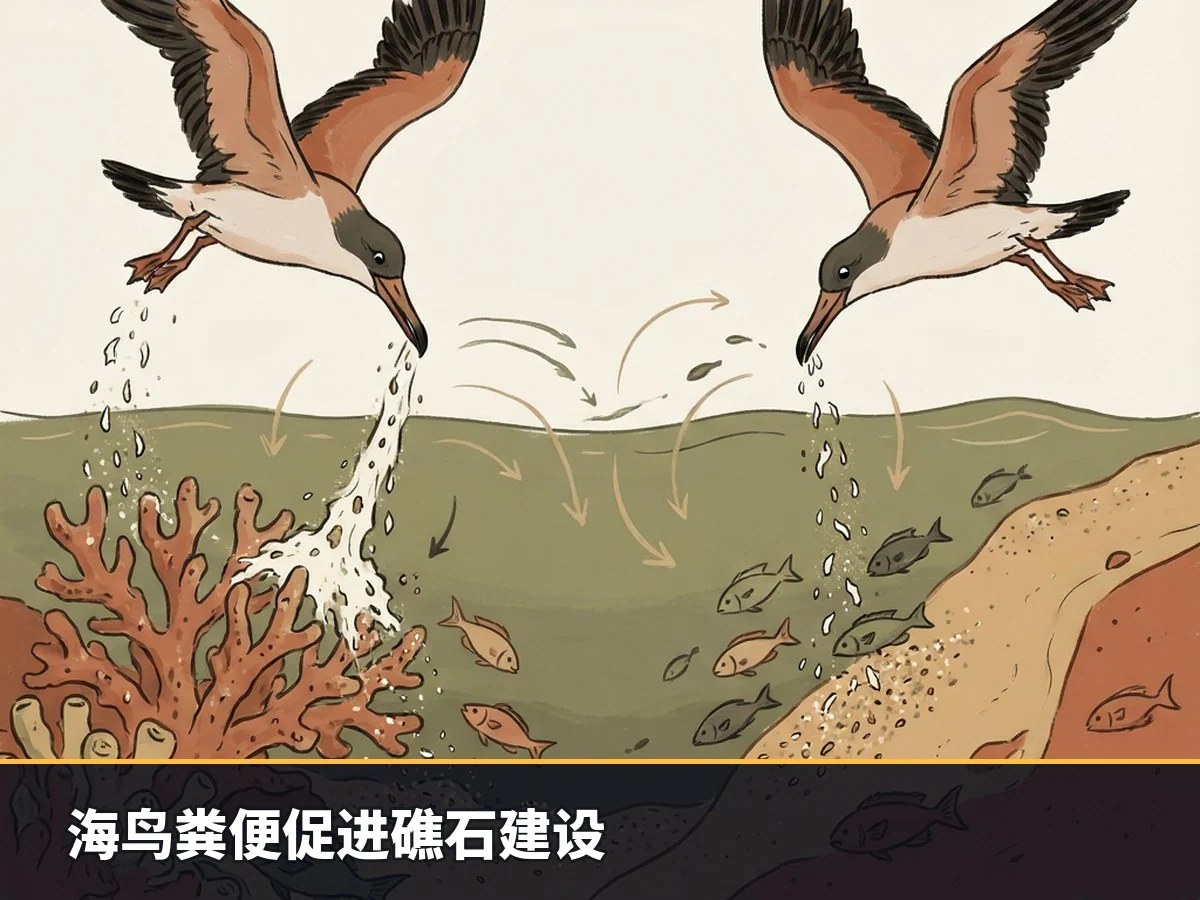 海鸟粪便促进礁石建设