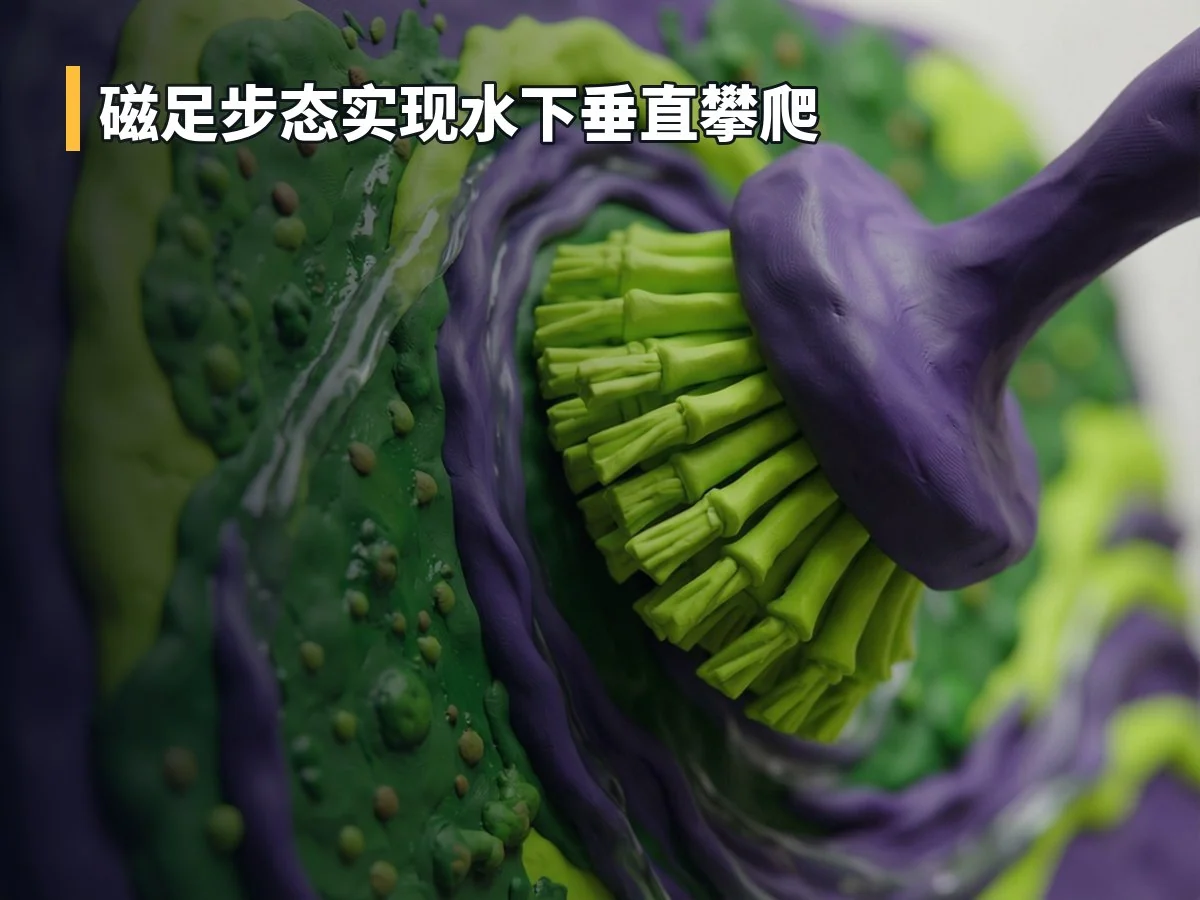 磁足步态实现水下垂直攀爬