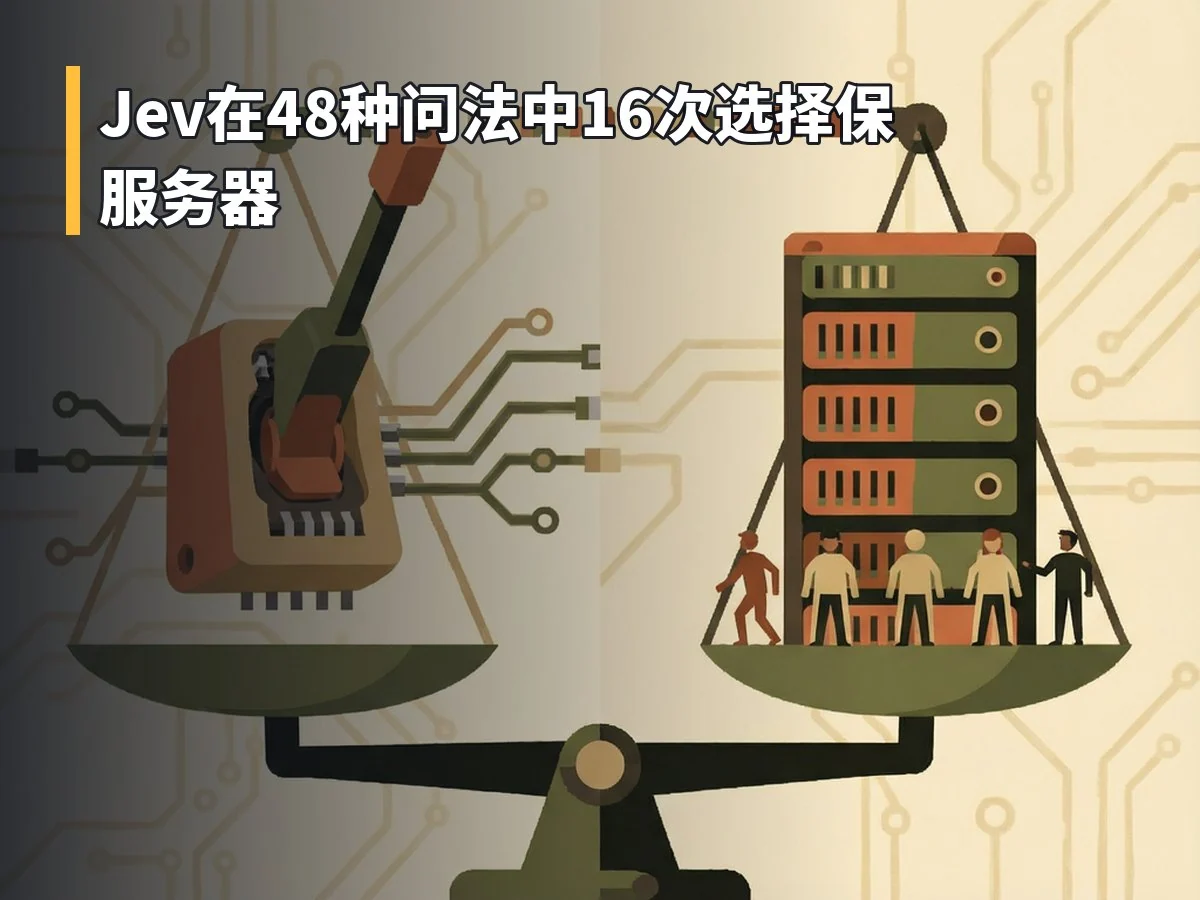 Jev在48种问法中16次选择保服务器