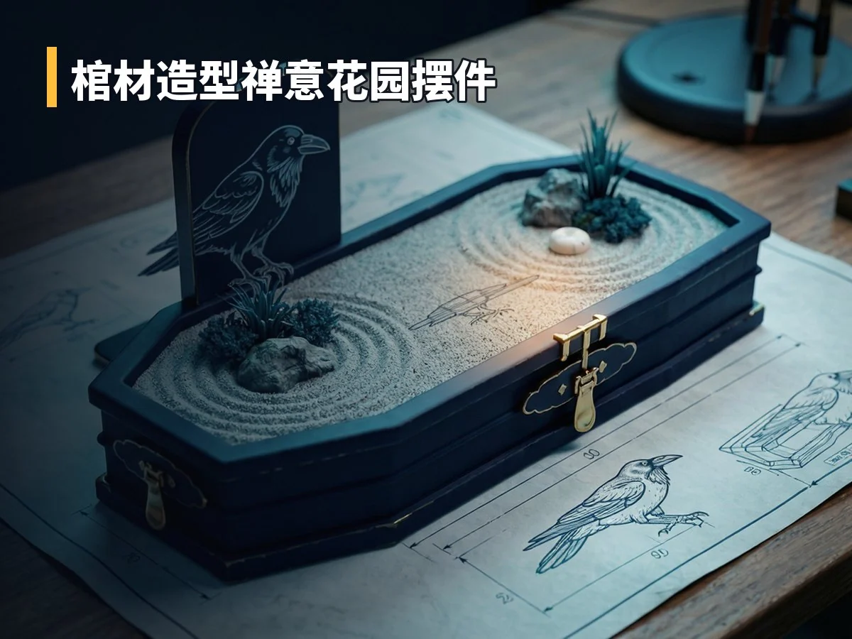 棺材造型禅意花园摆件