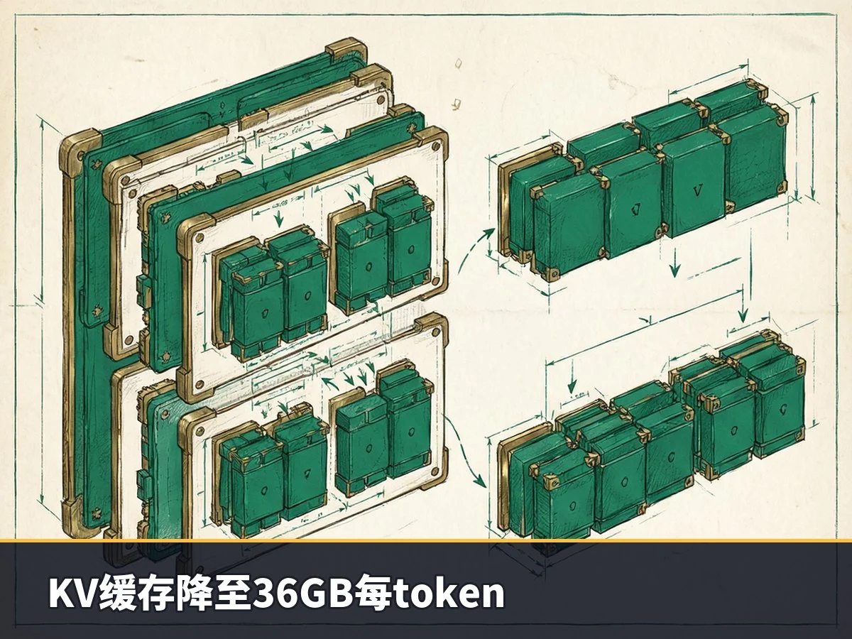 KV缓存降至36GB每token