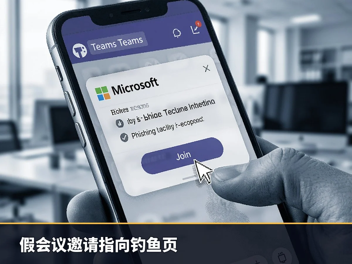 假会议邀请指向钓鱼页