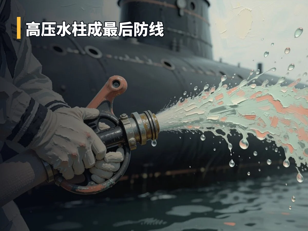 高压水柱成最后防线