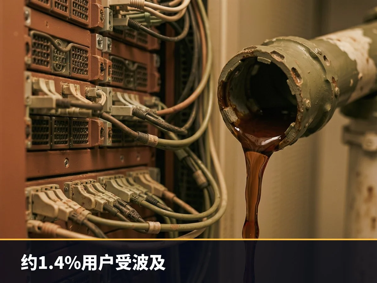约1.4%用户受波及