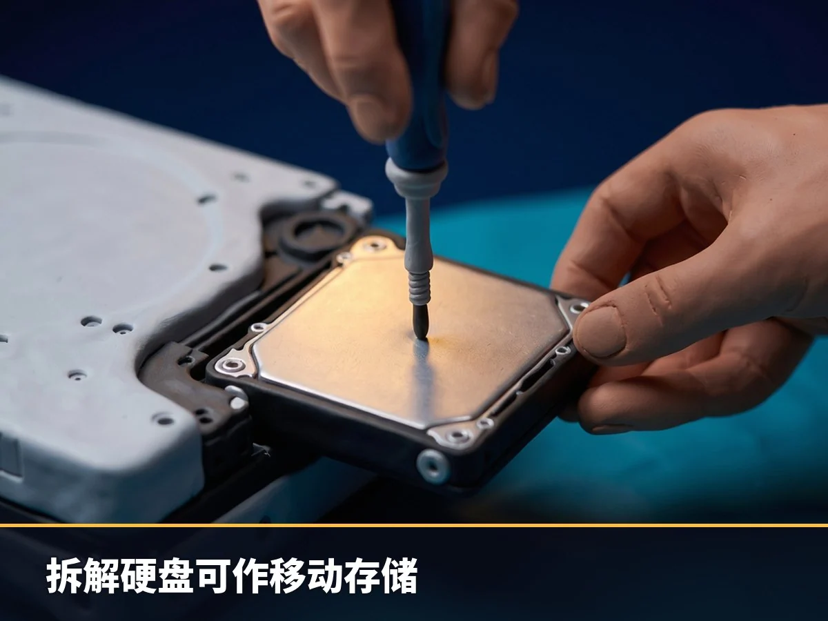 拆解硬盘可作移动存储