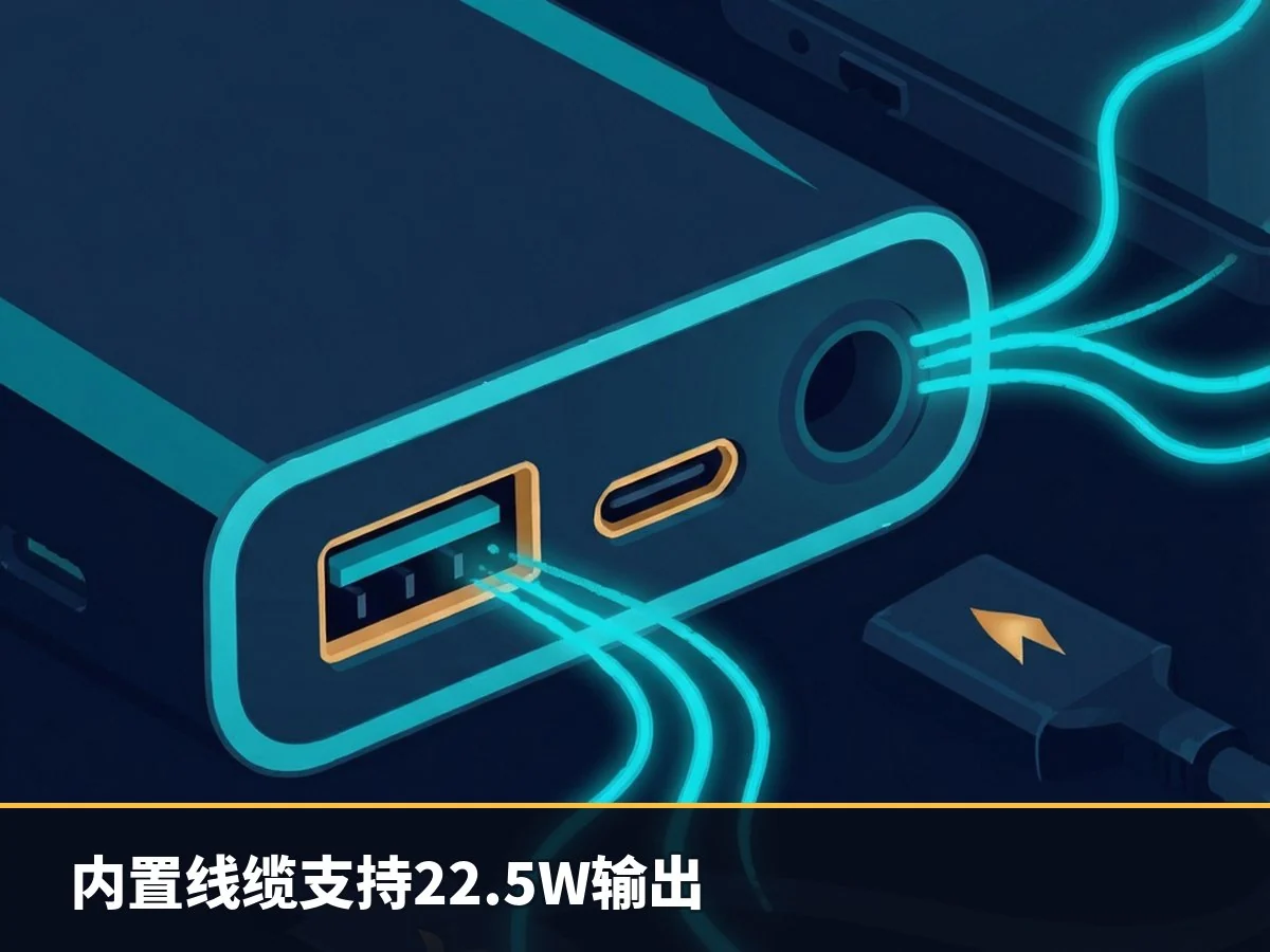 内置线缆支持22.5W输出