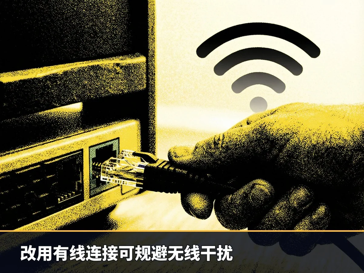 改用有线连接可规避无线干扰