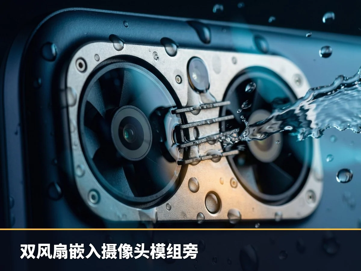 双风扇嵌入摄像头模组旁
