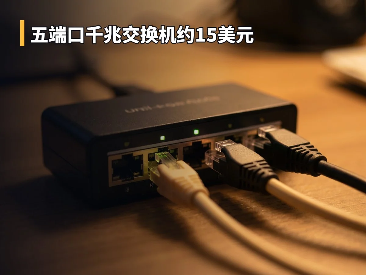五端口千兆交换机约15美元