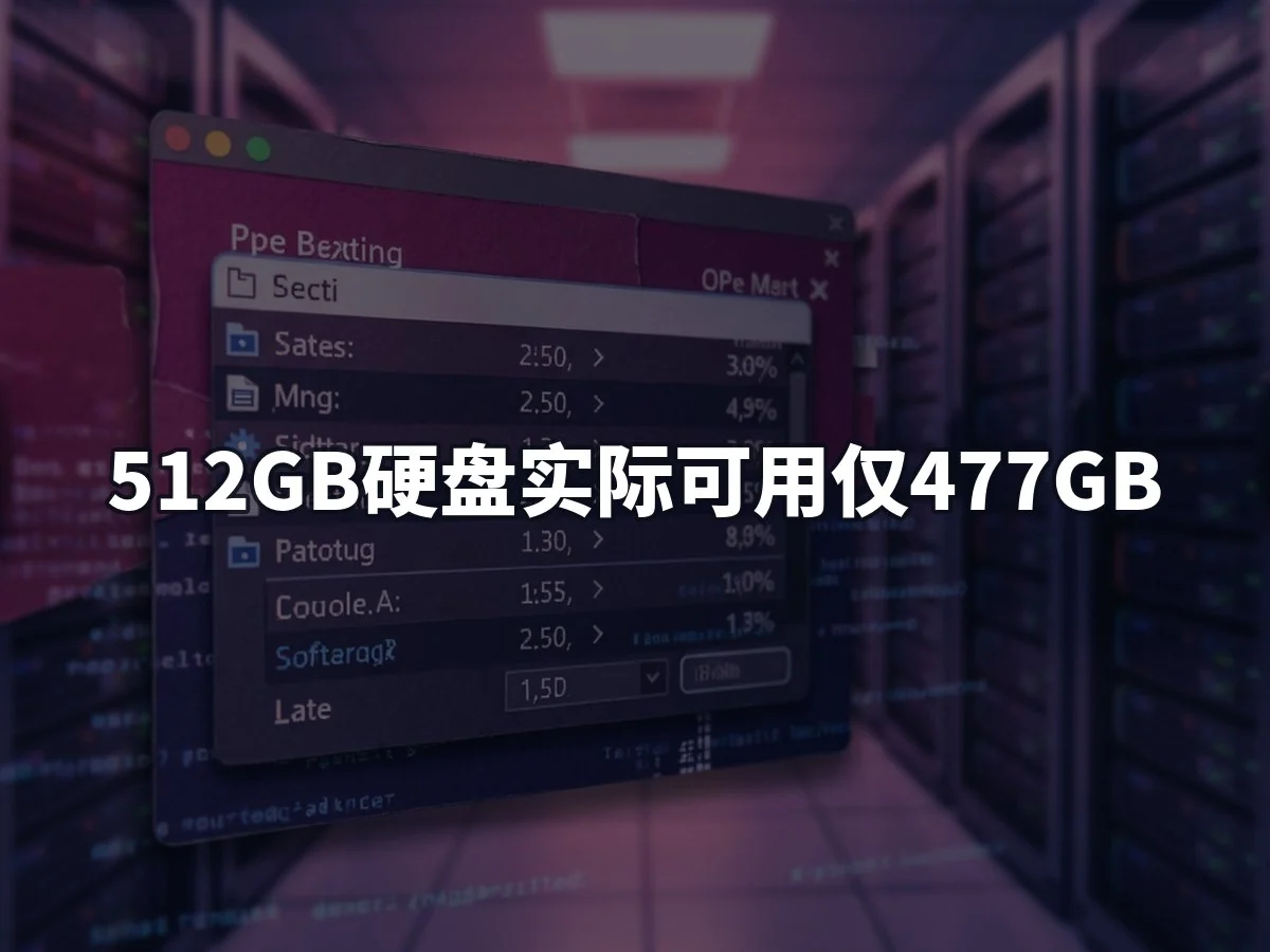 512GB硬盘实际可用仅477GB