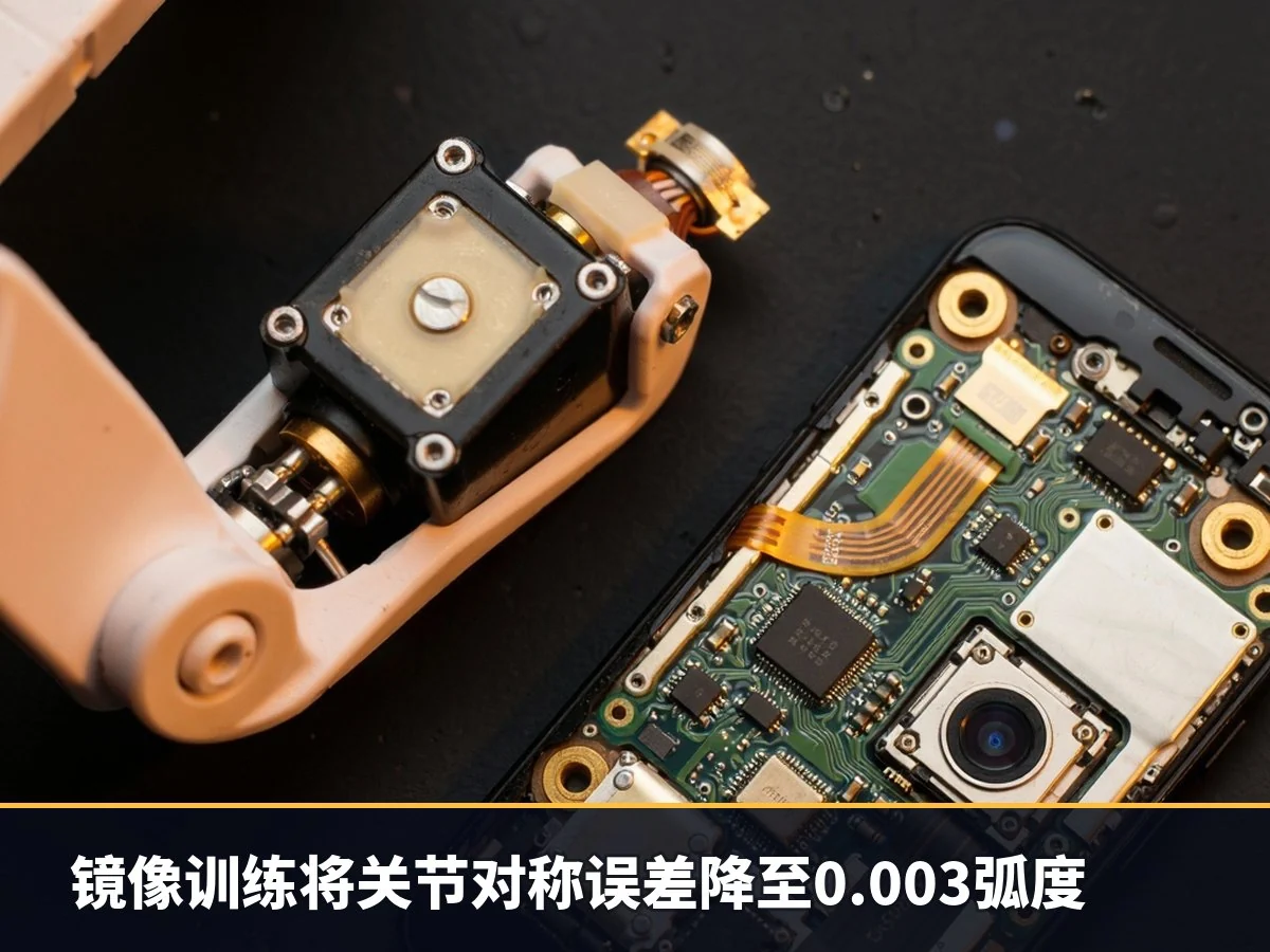 镜像训练将关节对称误差降至0.003弧度