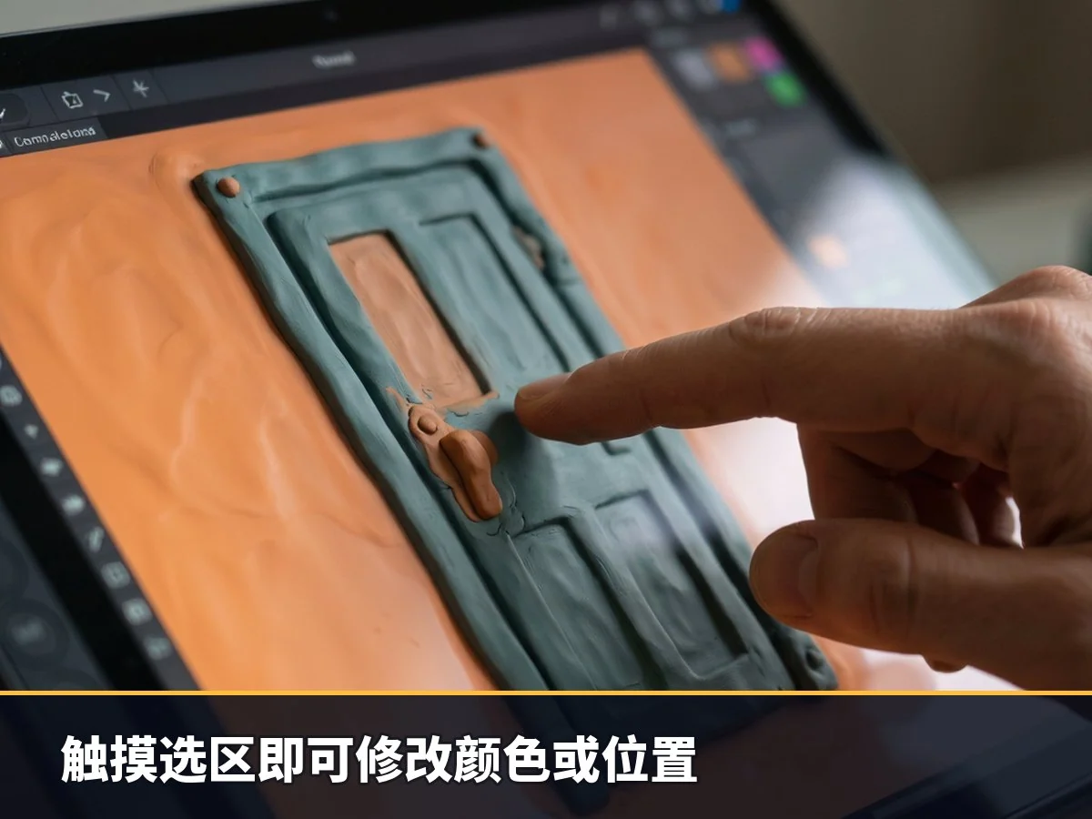 触摸选区即可修改颜色或位置