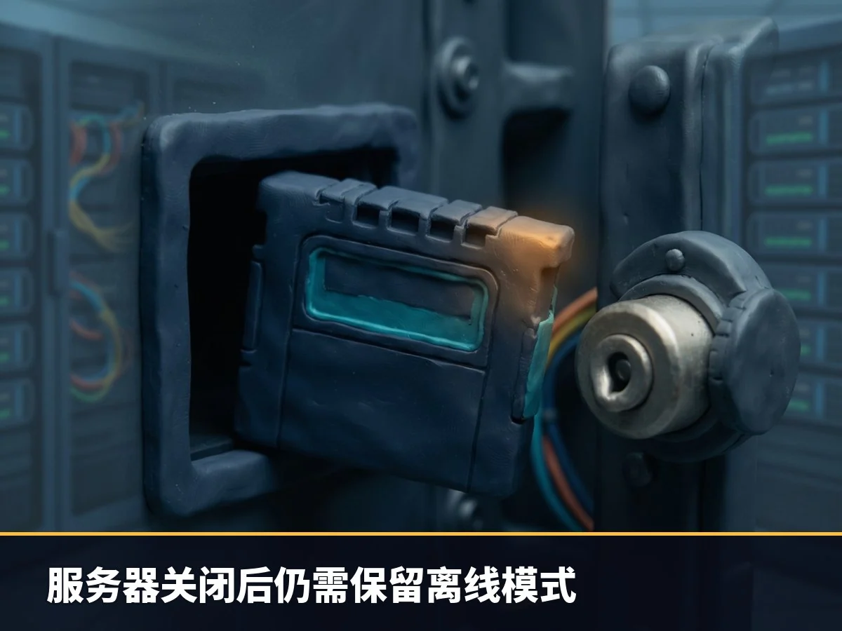 服务器关闭后仍需保留离线模式