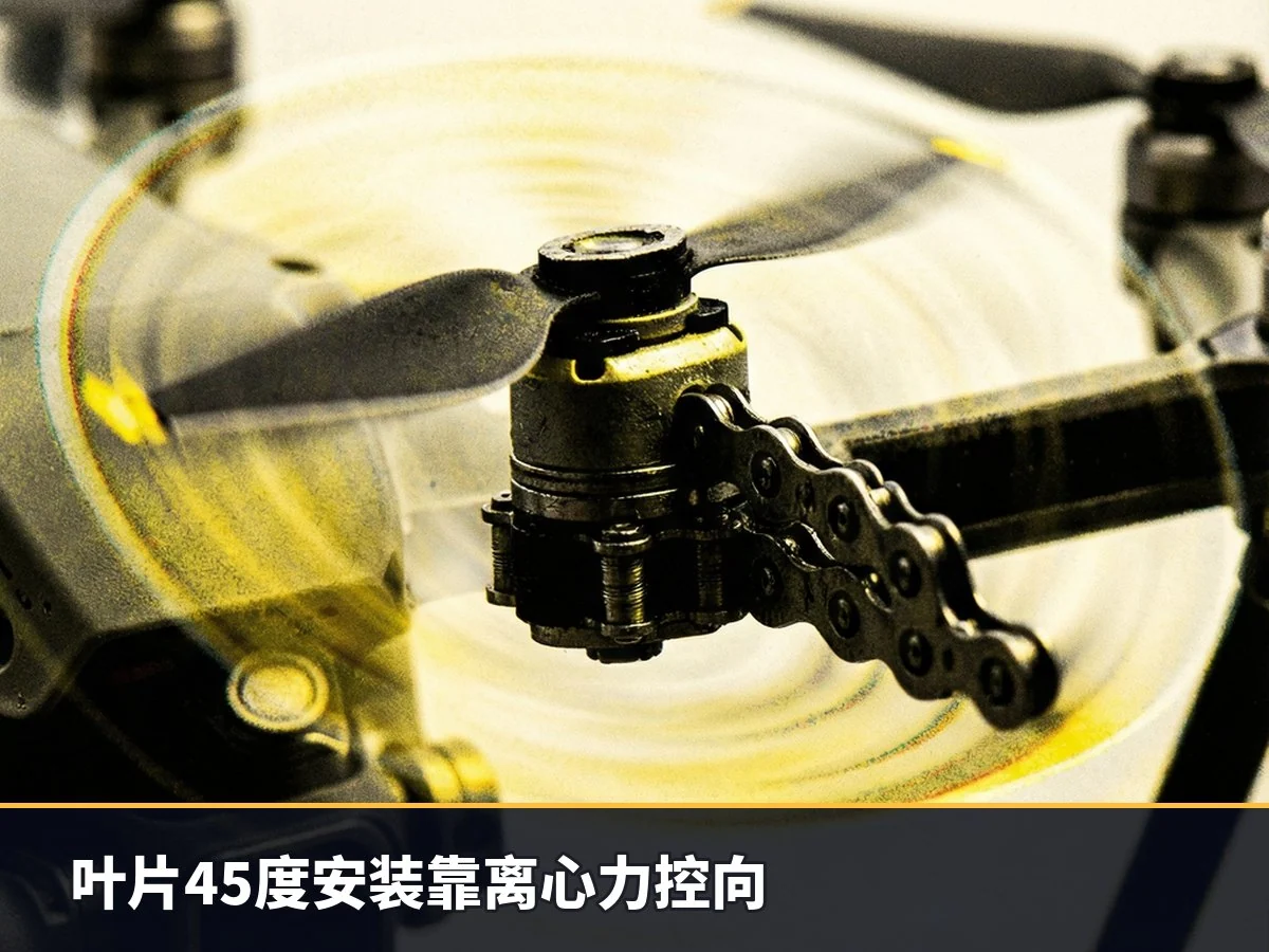 叶片45度安装靠离心力控向