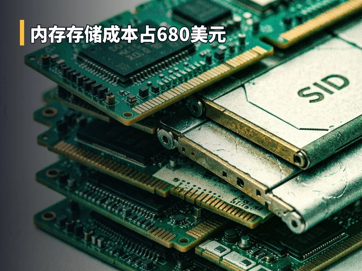 内存存储成本占680美元