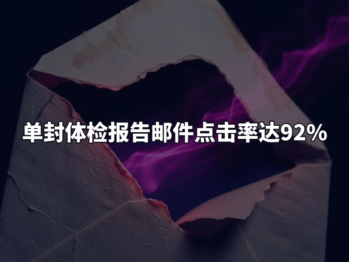 单封体检报告邮件点击率达92%