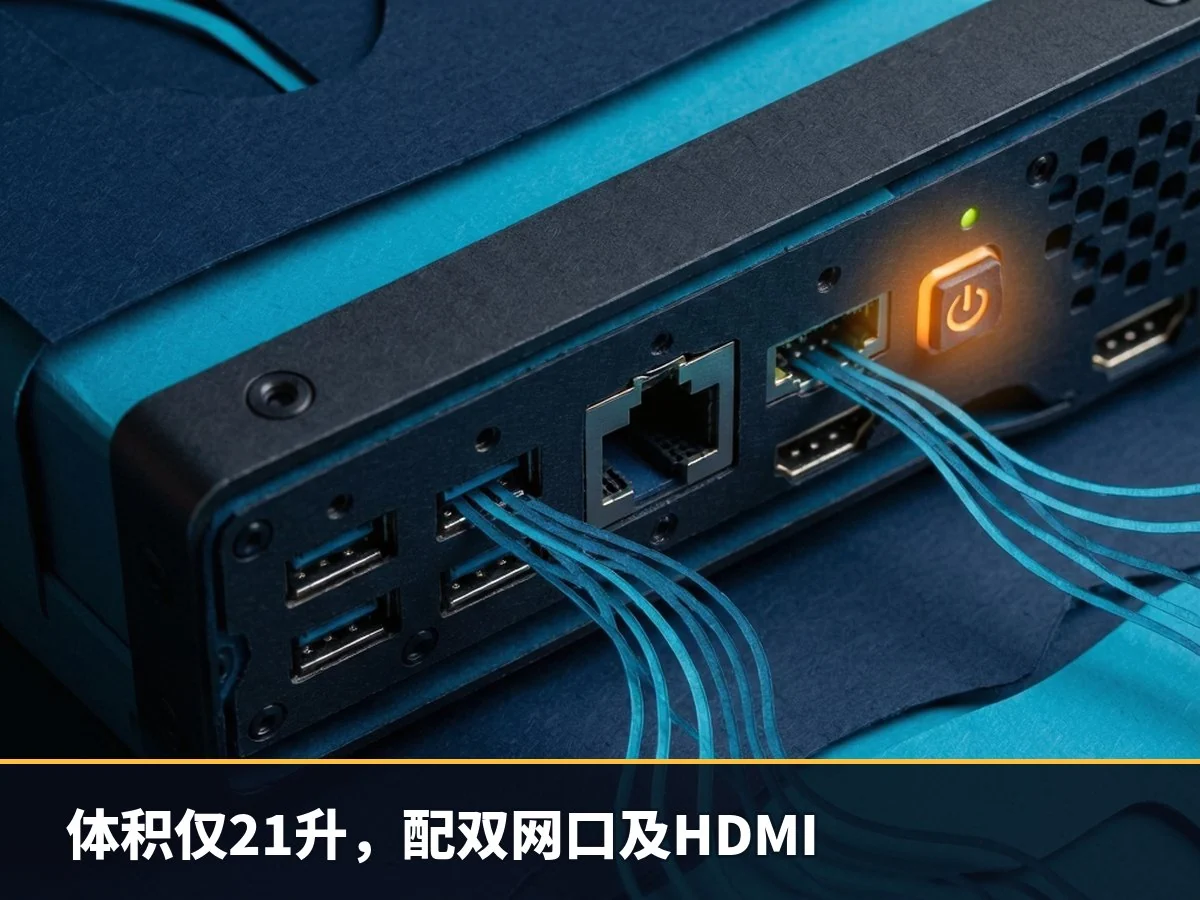 体积仅21升,配双网口及HDMI
