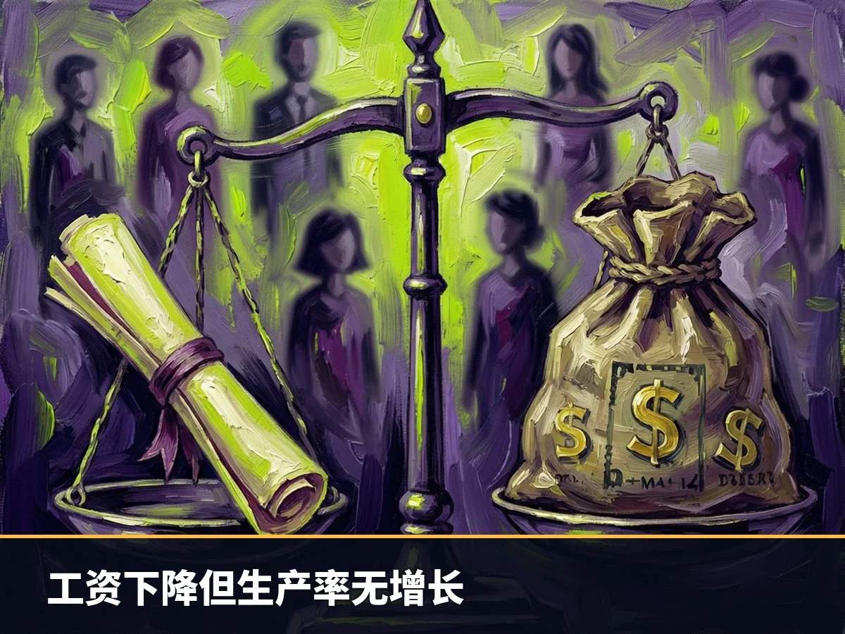 工资下降但生产率无增长