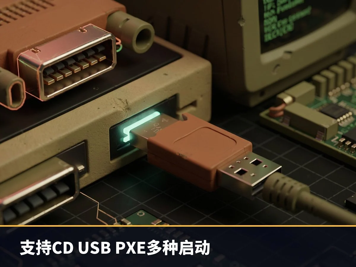 支持CD USB PXE多种启动