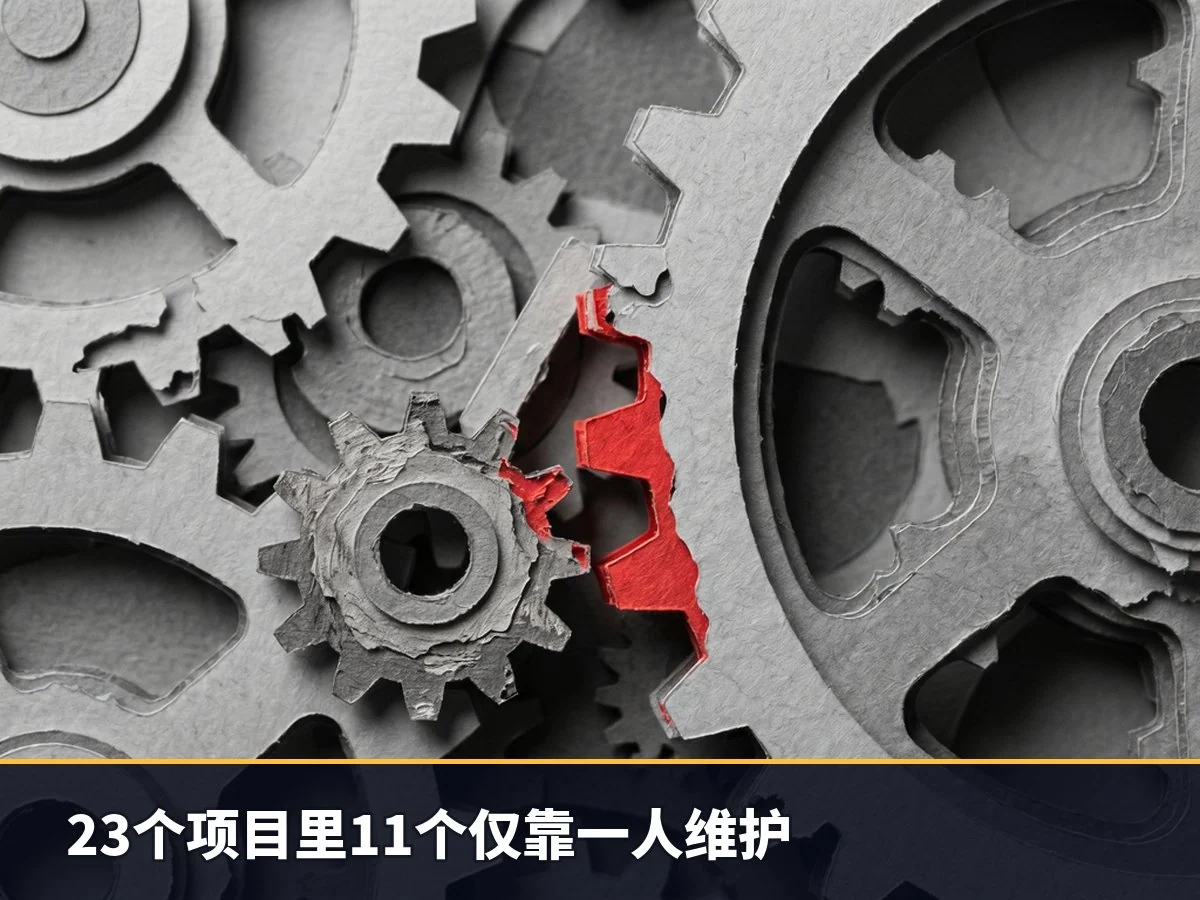 23个项目里11个仅靠一人维护