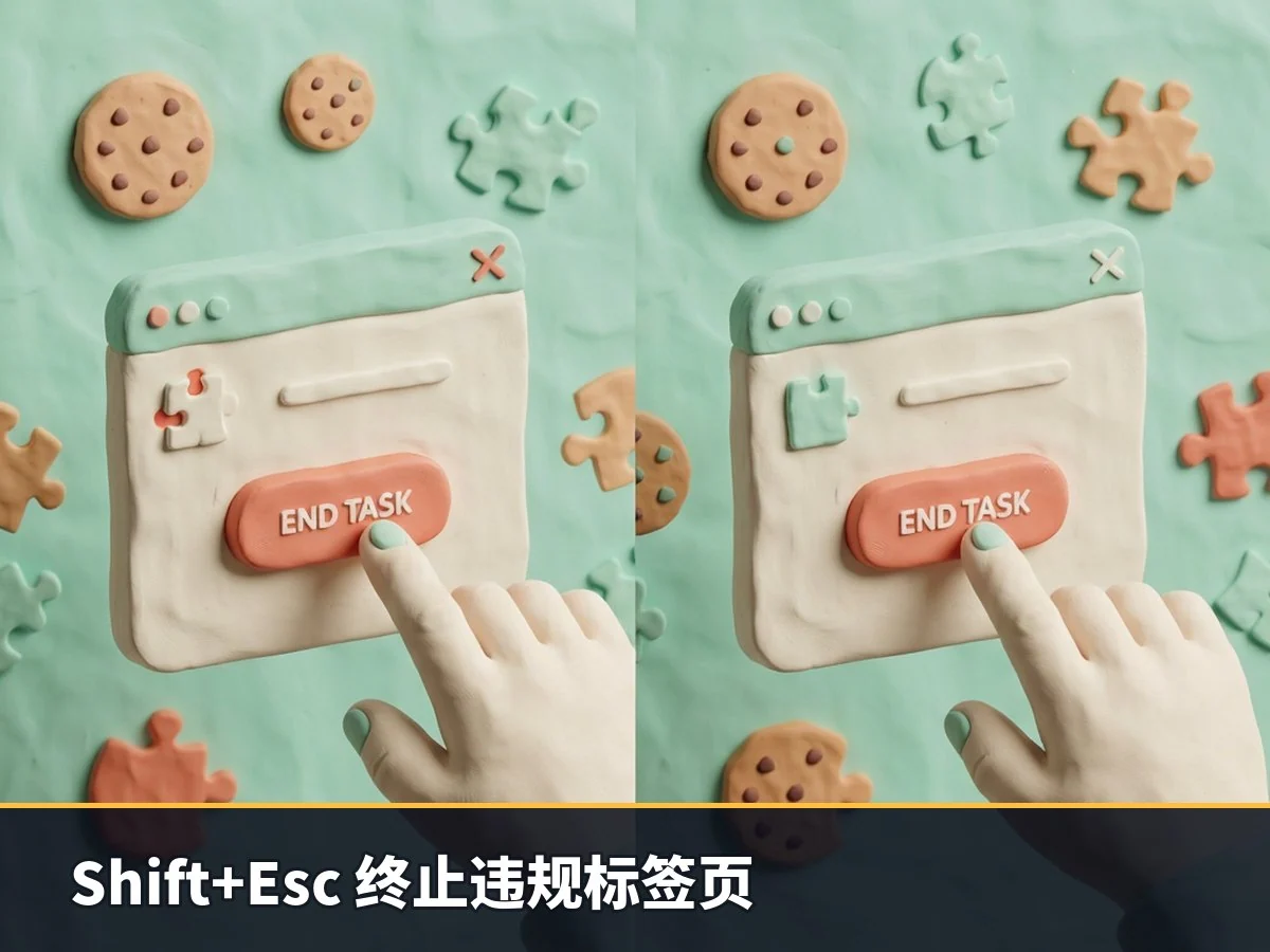 Shift+Esc 终止违规标签页