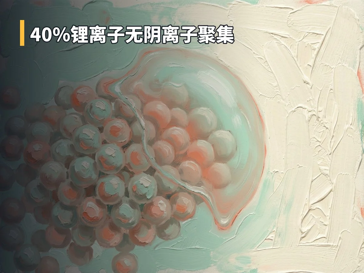 40%锂离子无阴离子聚集