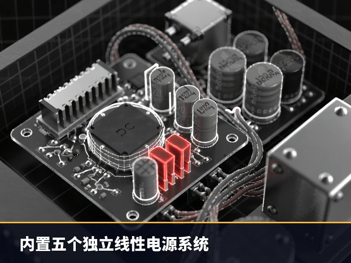 内置五个独立线性电源系统