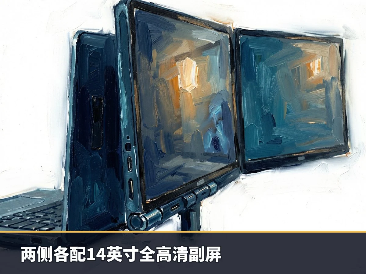 两侧各配14英寸全高清副屏