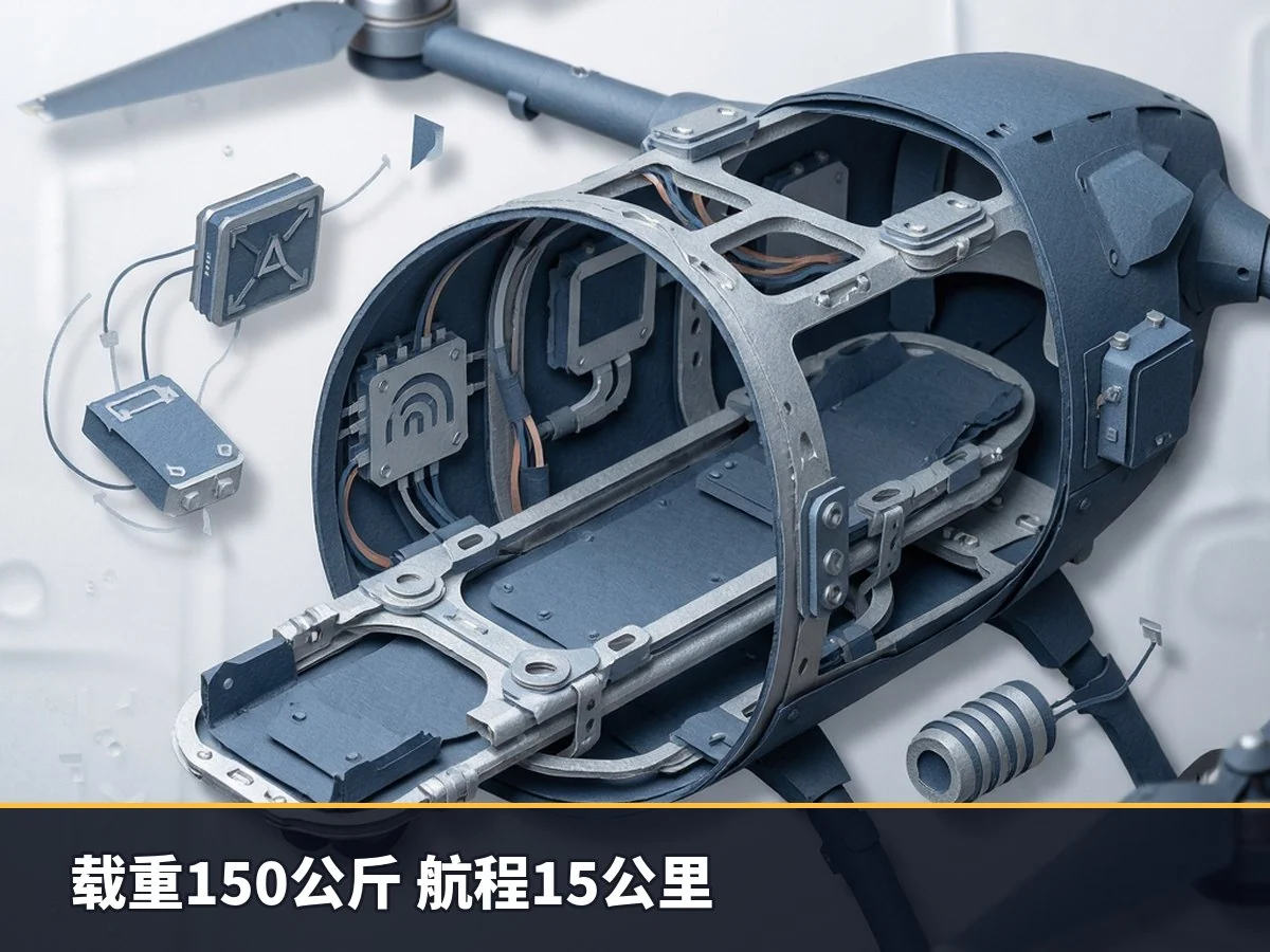 载重150公斤 航程15公里