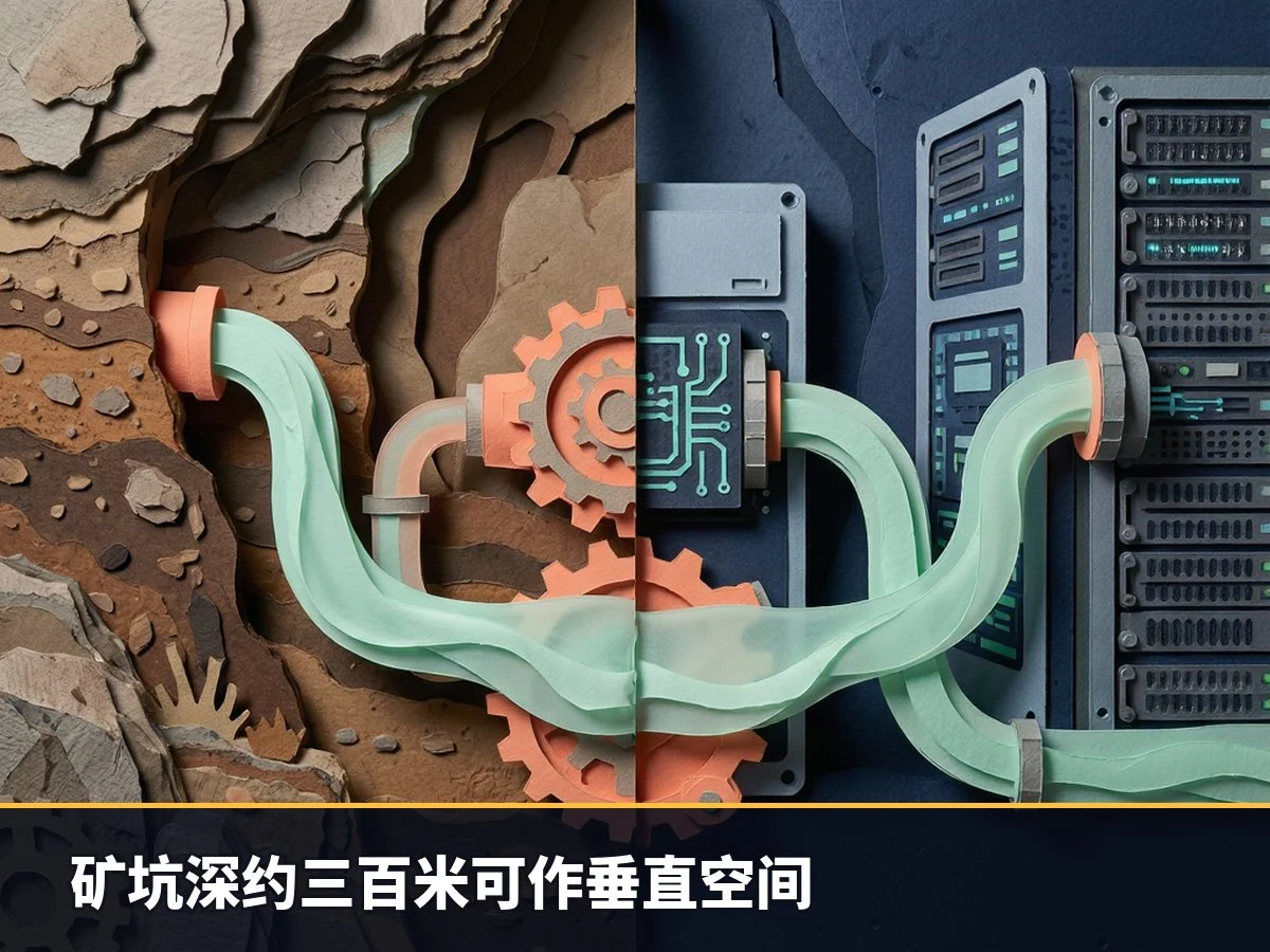 矿坑深约三百米可作垂直空间