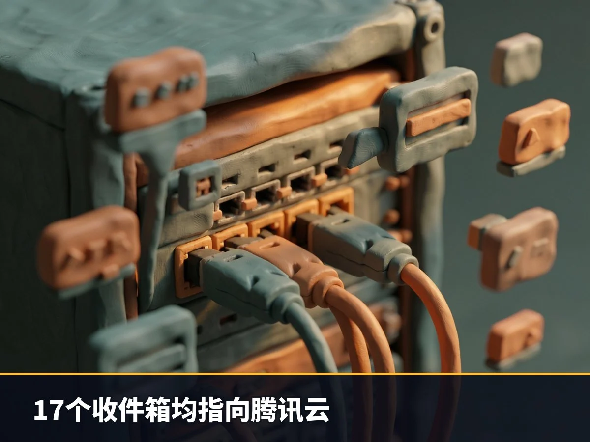17个收件箱均指向腾讯云