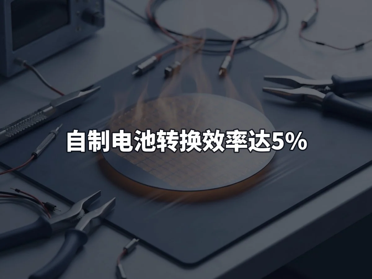 自制电池转换效率达5%