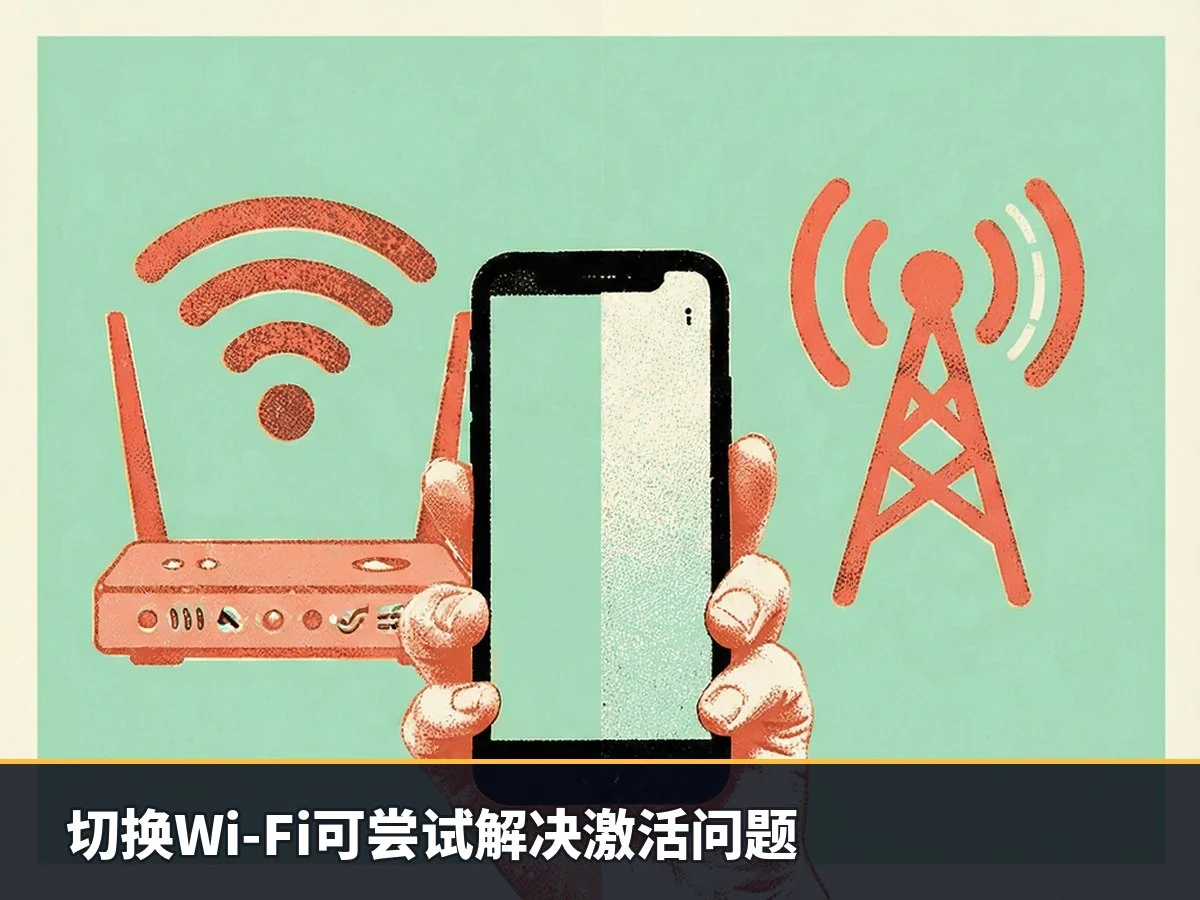 切换Wi-Fi可尝试解决激活问题