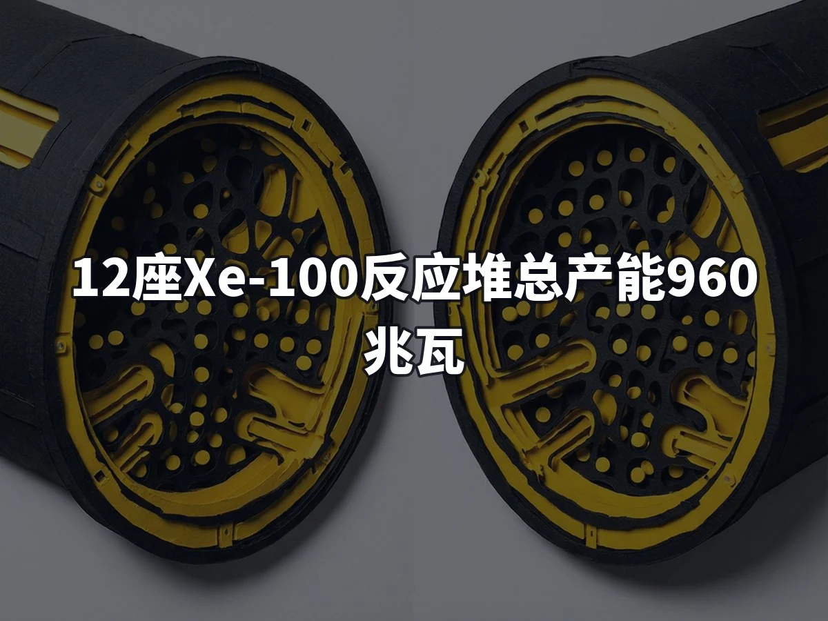 12座Xe-100反应堆总产能960兆瓦