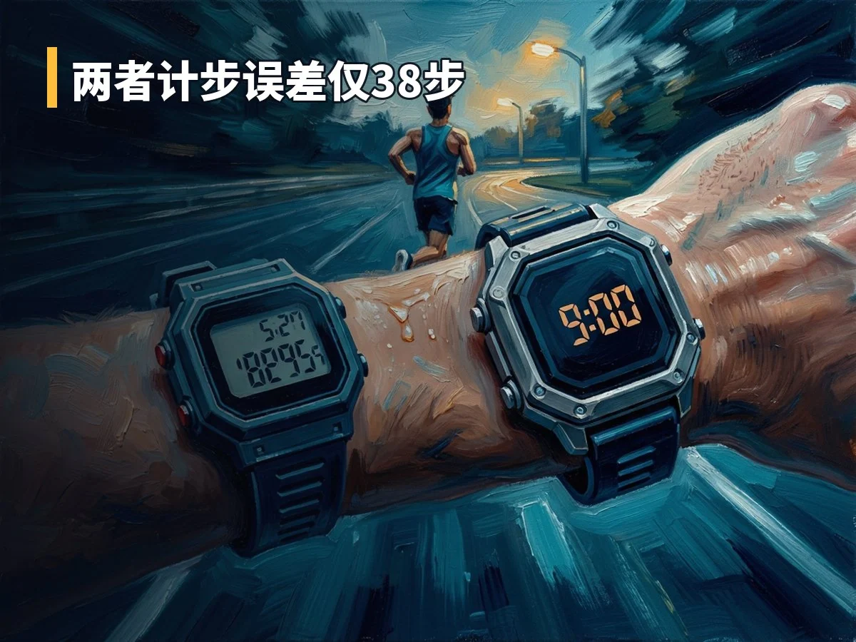 两者计步误差仅38步